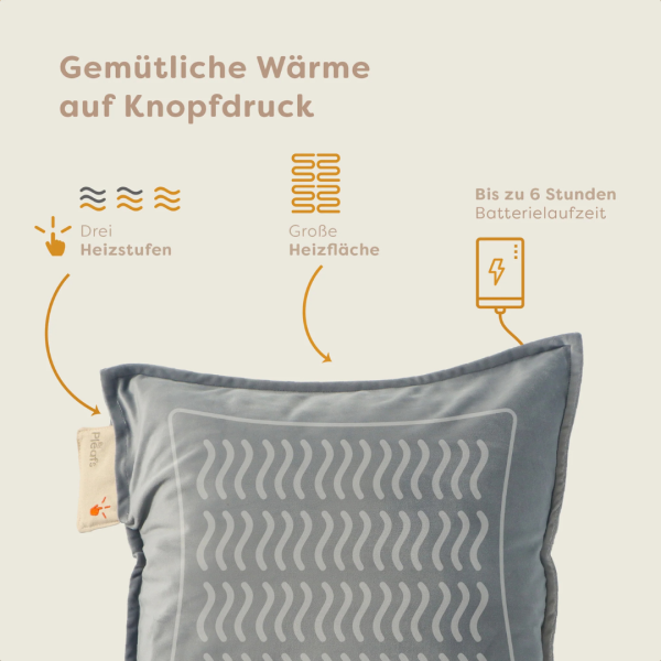 Pleafs Heizkissen Plush 45x45cm Black Coral, 1 Stk